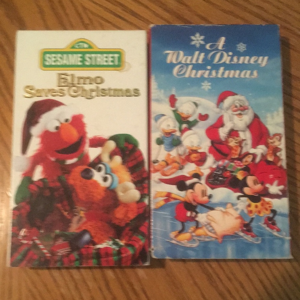 A Walt Disney Christmas & Elmo Saves Christmas on VHS